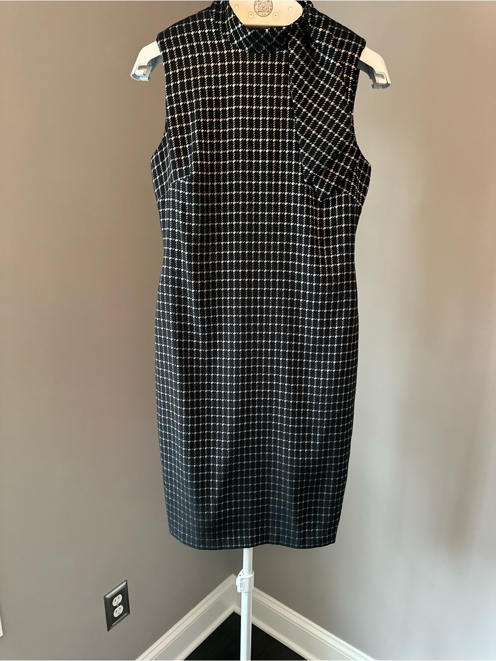 Calvin Klein Black and White Windowpane Mini Dress - Picture 2 of 4